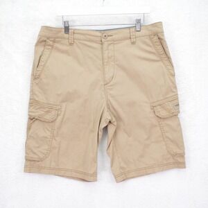 UnionBay Cargo Men's Shorts Tan High Rise -38 / 11- Cotton Spandex Tagged 36